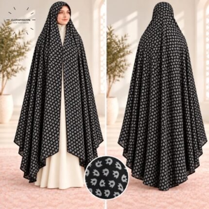 Woman wearing premium soft Irani Namaz Chadar for salah also known as Namaz Duppatta. BY CLOTHIFYDOTPK