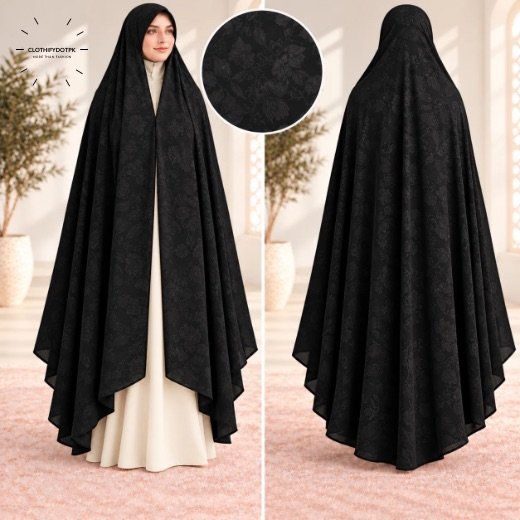 Woman wearing premium soft Irani Namaz Chadar for salah also known as Namaz Duppatta. BY CLOTHIFYDOTPK