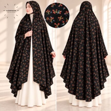Woman wearing premium soft Irani Namaz Chadar for salah also known as Namaz Duppatta. BY CLOTHIFYDOTPK