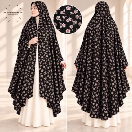 Woman wearing premium soft Irani Namaz Chadar for salah also known as Namaz Duppatta. BY CLOTHIFYDOTPK