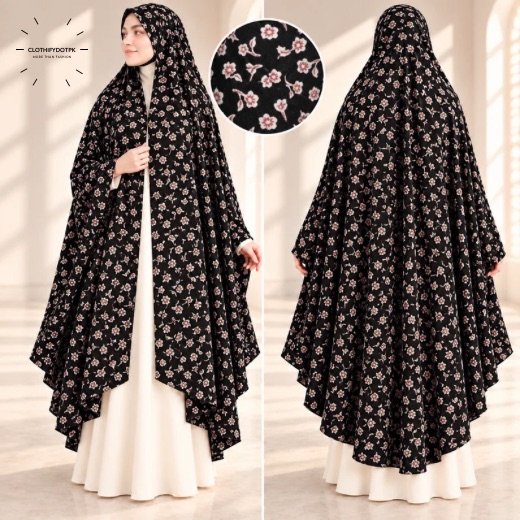 Irani Namaz Chadar - 4849 - 17 Woman wearing premium soft Irani Namaz Chadar for salah also known as Namaz Duppatta. BY CLOTHIFYDOTPK