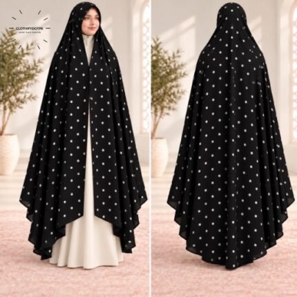 Woman wearing premium soft Irani Gol Chadar for salah also known as Namaz Duppatta. BY CLOTHIFYDOTPK