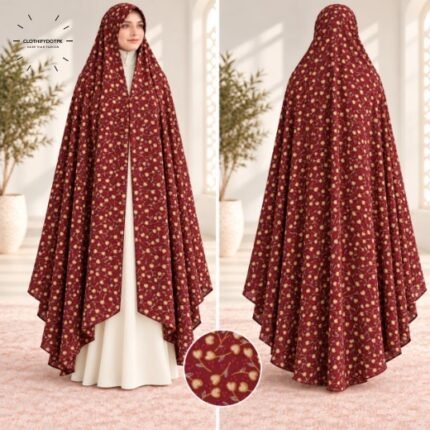 Woman wearing premium soft Irani Namaz Chadar for salah. BY CLOTHIFYDOTPK