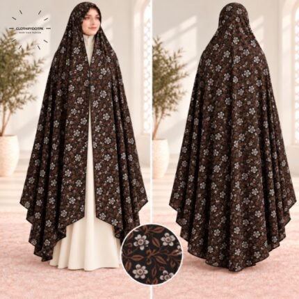 Woman wearing premium soft Irani Namaz Chadar for salah. BY CLOTHIFYDOTPK