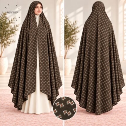 Woman wearing premium soft Irani Namaz Chadar for salah also known as Namaz Duppatta. BY CLOTHIFYDOTPK