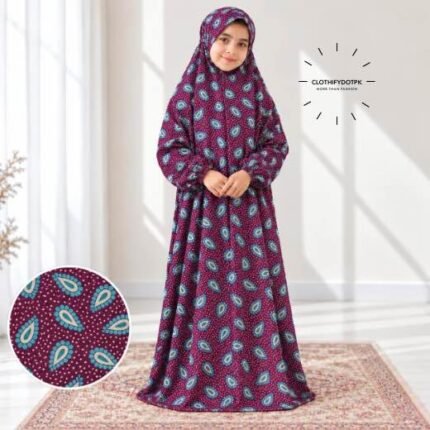 Soft printed Kids Arabic Namaz Chadar with full coverage. BY CLOTHIFYDOTPK