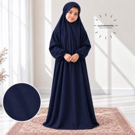 Elegant plain Kids Arabic Namaz Chadar with full coverage. BY CLOTHIFYDOTPK