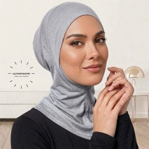 Ninja Hijab Cap-0785 - 11 Women wearing stretchable, close-fitting hijab undercap designed in a ninja style, covering the head and neck, breathable jersey fabric. BY CLOTHIFYDOTPK
