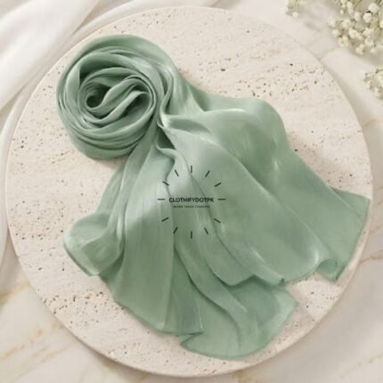 Close-up of Premium Organza Silk Hijab Fabric Texture - Soft Sheer and Breathable. BY CLOTHIFYDOTPK