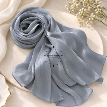 Close-up of Premium Organza Silk Hijab Fabric Texture - Soft Sheer and Breathable. BY CLOTHIFYDOTPK