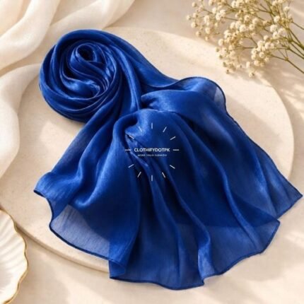 Close-up of Premium Organza Silk Hijab Fabric Texture - Soft Sheer and Breathable. BY CLOTHIFYDOTPK