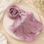 Close-up of Premium Organza Silk Hijab Fabric Texture - Soft Sheer and Breathable. BY CLOTHIFYDOTPK