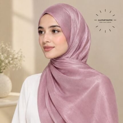 Women Wearing Premium Organza Silk Hijab, Texture Fabric - Soft Sheer and Breathable. BY CLOTHIFYDOTPK