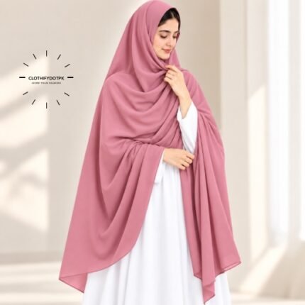 Woman Wearing Plain Unstitched Namaz Chadar also known as Irani Chadar for Modest Prayer Wear. BY CLOTHIFYDOTPK