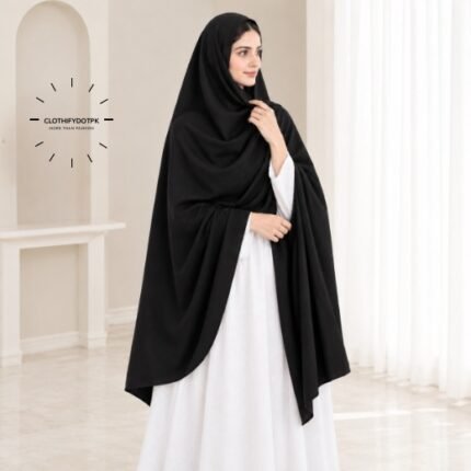 Woman Wearing Plain Unstitched Namaz Chadar also known as Irani Chadar for Modest Prayer Wear. BY CLOTHIFYDOTPK