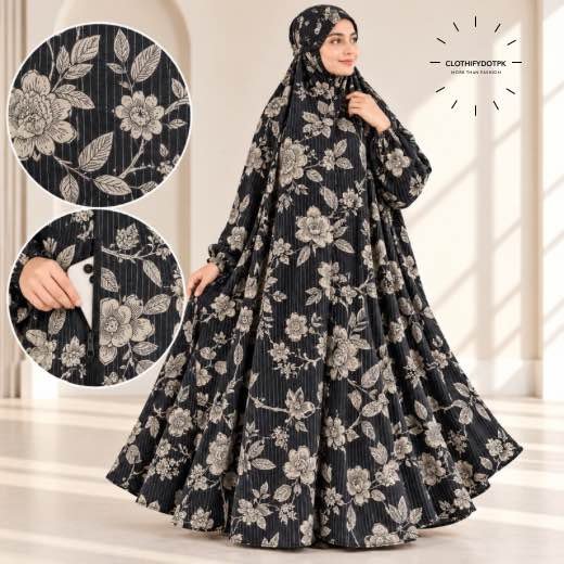 Winter Namaz Chadar-9635 - 11 Woman wearing Winter Namaz Chadar for ladies | By Clothifydotpk