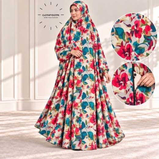 Winter Namaz Chadar-9635 - 4 Woman wearing Winter Namaz Chadar for ladies | By Clothifydotpk
