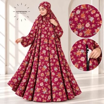 Woman wearing Winter Namaz Chadar for ladies | By Clothifydotpk