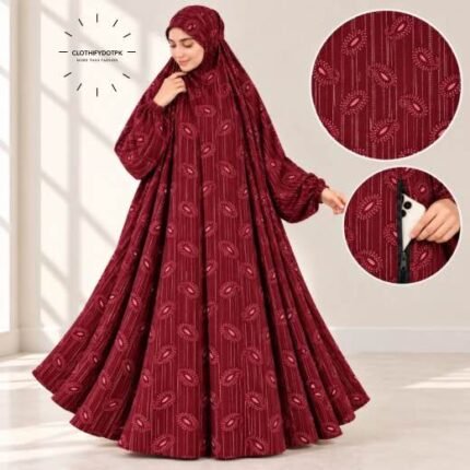 Woman wearing Winter Namaz Chadar for ladies | By Clothifydotpk