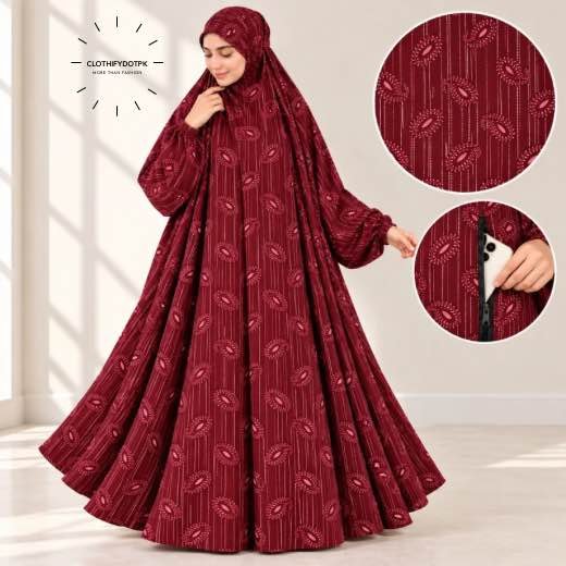 Winter Namaz Chadar-9637 - 30 Woman wearing Winter Namaz Chadar for ladies | By Clothifydotpk