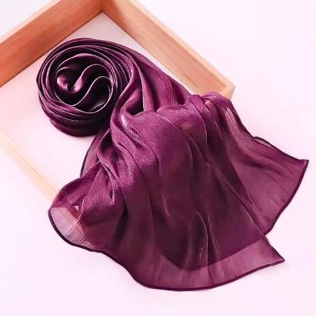Organza Silk Hijab_9274 – 32 Structured organza silk hijab with a glossy finish. Clothifydotpk